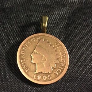 Hundred year old Indian Head Dime pendant